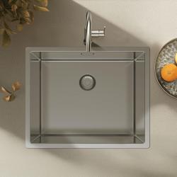 Pure.Sink Exclusivo fregadero de acero inoxidable 50x40 cm radio de 10mm para montaje inferior, montaje al ras y montaje superior PEX5040-02