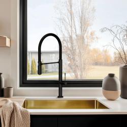 Pure.Sink Exclusivo Fregadero dorado de 50x40 cm con radio de 10mm para montaje inferior, enrasado y sobrepuesto PEX5040-60