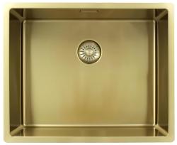 Pure.Sink Exclusivo Fregadero dorado de 50x40 cm con radio de 10mm para montaje inferior, enrasado y sobrepuesto PEX5040-60