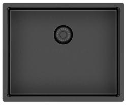 Pure.Sink Exclusivo Gun metal fregadero 50x40 cm radio 10mm bajo encimera, empotrado y sobrepuesto PEX5040-61