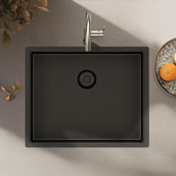 Pure.Sink Exclusivo Gun metal fregadero 50x40 cm radio 10mm bajo encimera, empotrado y sobrepuesto PEX5040-61