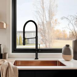 Pure.Sink Exclusivo Fregadero de cobre 50x40 cm radio de 10mm para instalación inferior, instalación plana y montaje superior PEX5040-62