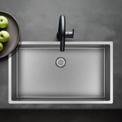 Pure.Sink Exclusivo gran fregadero de acero inoxidable 70x40 cm radio de 10mm para montaje inferior, montaje al ras y montaje superior PEX7040-02