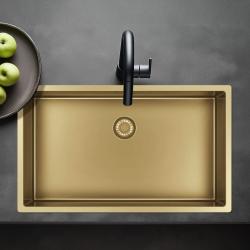 Pure.Sink Exclusivo gran fregadero dorado de 70x40 cm radio de 10mm para montaje inferior, montaje empotrado y montaje superior PEX7040-60