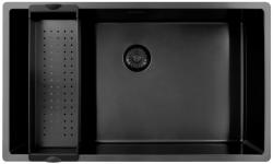 Pure.Sink Exclusivo gran fregadero de metal Gun de 70x40 cm, radio de 10mm para montaje inferior, empotrado y superior PEX7040-61