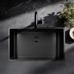 Pure.Sink Exclusivo gran fregadero de metal Gun de 70x40 cm, radio de 10mm para montaje inferior, empotrado y superior PEX7040-61