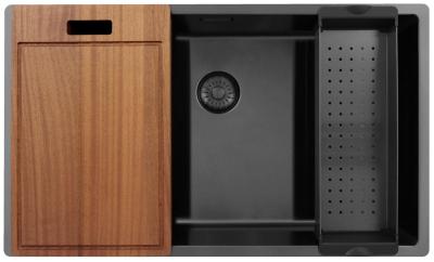 Pure.Sink Exclusivo large Gun metal sink 70x40 cm 10mm radius undermount, flush mount and top mount PEX7040-61