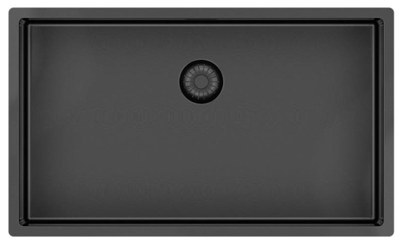 Pure.Sink Exclusivo gran fregadero de metal Gun de 70x40 cm, radio de 10mm para montaje inferior, empotrado y superior PEX7040-61