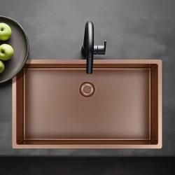Pure.Sink Exclusivo gran fregadero de cobre 70x40 cm radio de 10mm, montaje inferior, empotrado y superior PEX7040-62