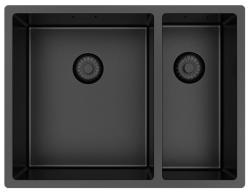 Pure.Sink Exclusivo Gun Metal 1,5 lavabo y medio 34+18 cm radio de 10mm PEX341840-61