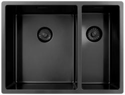 Pure.Sink Exclusivo Gun Metal 1,5 lavabo y medio 34+18 cm radio de 10mm PEX341840-61