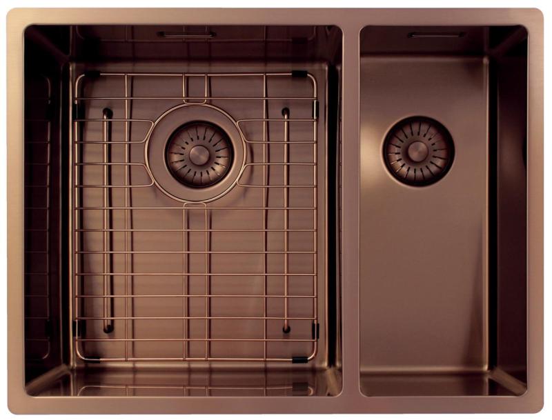 Pure.Sink Exclusivo Cobre 1,5 lavabo de una y media 34+18 cm radio de 10mm PEX341840-62