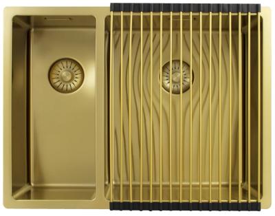 Pure.Sink Exclusivo Gold 1.5 one-and-a-half bowl sink 18+34 cm 10mm radius PEX183440-60