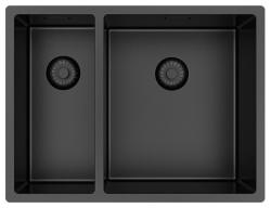 Pure.Sink Exclusivo Gun Metal 1,5 lavabo de una y media 18+34 cm radio de 10mm PEX183440-61