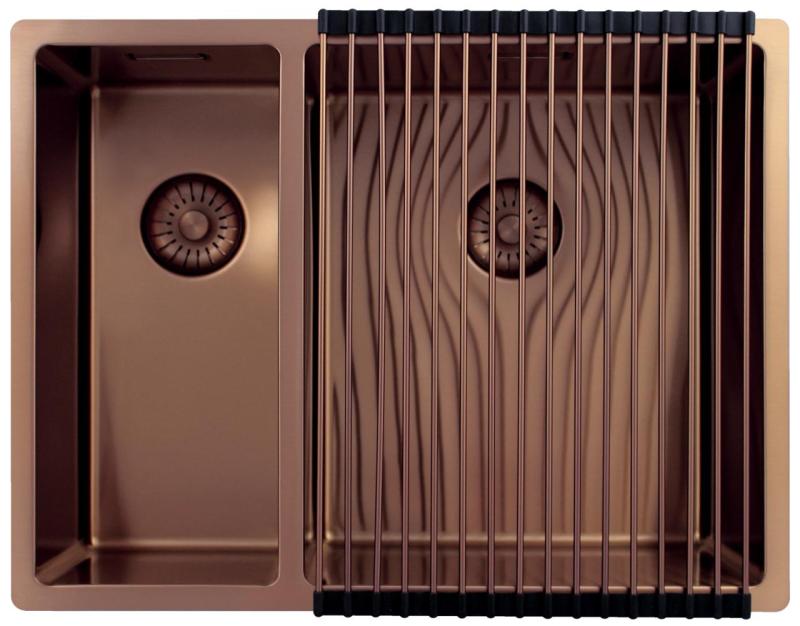 Pure.Sink Exclusivo Cobre 1,5 lavabo y medio 18+34cm radio de 10mm PEX183440-62