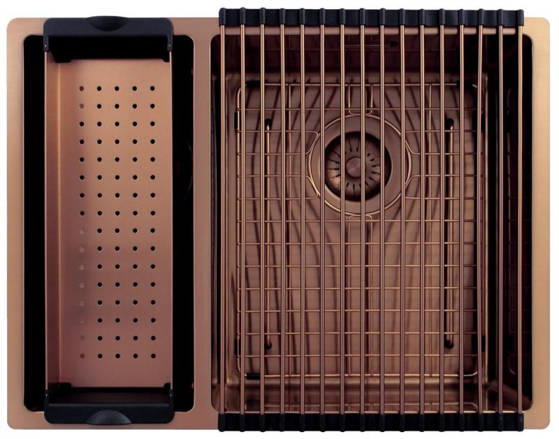 Pure.Sink Exclusivo Cobre 1,5 lavabo y medio 18+34cm radio de 10mm PEX183440-62