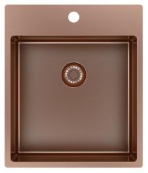 Pure.Sink Exclusivo Fregadero de cobre de 44x52 cm Tapwing con orificio para grifo de 10mm de radio PEX4040T-62