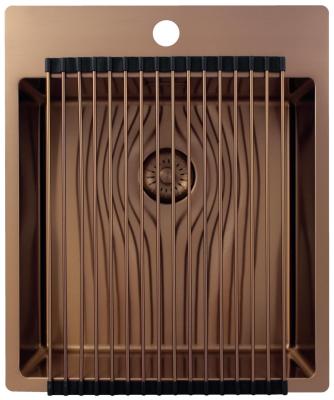Pure.Sink Exclusivo Copper Sink 44x52 cm Tapwing with faucet hole bench 10mm radius PEX4040T-62