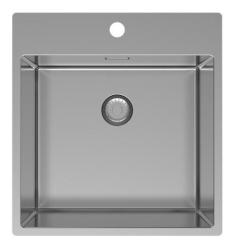 Pure.Sink Exclusivo fregadero de acero inoxidable 49x52 cm Tapwing con orificio para grifo radio 10mm PEX4540T-02