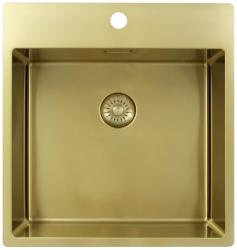 Pure.Sink Exclusivo Dorado fregadero 49x52 cm Tapwing con banco de orificios para grifo radio 10mm PEX4540T-60