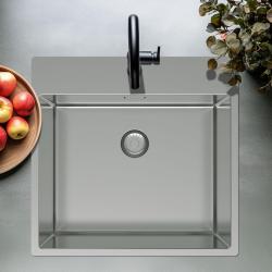 Pure.Sink Exclusivo fregadero de acero inoxidable 54x52cm Tapwing con orificio para grifo radio de 10mm PEX5040T-02
