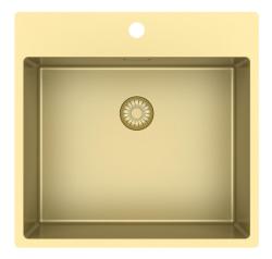 Pure.Sink Exclusivo Fregadero dorado de 54x52 cm Tapwing con banco de orificios de grifo radio de 10mm PEX5040T-60