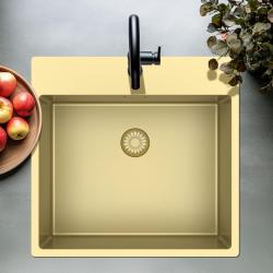 Pure.Sink Exclusivo Fregadero dorado de 54x52 cm Tapwing con banco de orificios de grifo radio de 10mm PEX5040T-60