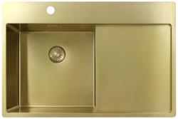 Pure.Sink Exclusivo Fregadero de oro con zona de escurrido 78x52 cm Tapwing a la izquierda PEX4078LT-60