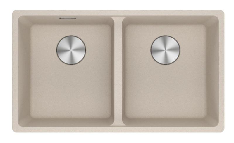 Franke Maris MRG 120-35-35 Fragranite Crema de Café doble fregadero de encimera 125.0725.661