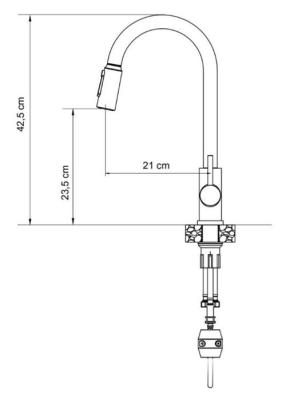 Quadri Viora Kitchen Mixer Tap Chrome 3-way with an extra connection for filtered water 1208971405