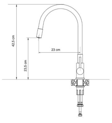Quadri Selene Kitchen Mixer Tap Black 3-way with flexible spout and extra connection for filtered water 1208971406