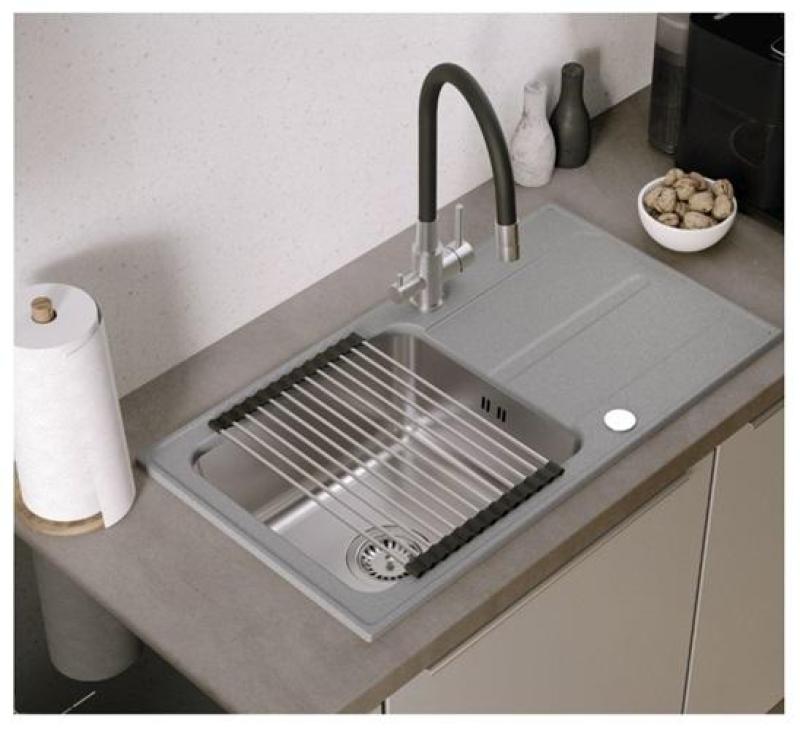 Grifo de cocina Quadri Selene RVS de 3 vías con salida flexible y conexión extra para agua filtrada 1208971407