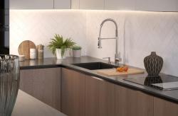 Quadri Redwick grifo de cocina de acero inoxidable con salida semi-flexible y ducha con 2 tipos de chorro más función de parada de agua 1208971411