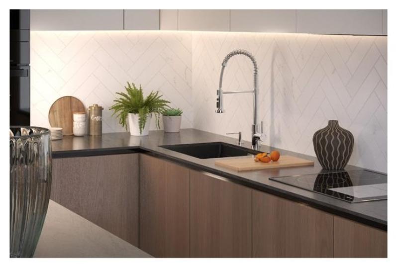 Grifo de cocina Quadri Redwick Cromo con salida semi-flexible y ducha con 2 tipos de chorro más función de cierre de agua 1208971412