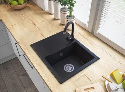 Graniteland Nex Fregadero de granito negro con zona de escurrido 574x464 mm 1208971428