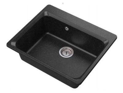 Graniteland Vastone Fregadero de Granito 619x522 mm Aspecto de Piedra Azul Montaje con Banco de Grifos y Tapón de Acero Inoxidable 1208971442