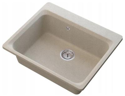 Graniteland Vastone Fregadero de Granito 619x522 mm Beige Montaje con Banco de Grifo y Tapón de Acero Inoxidable 1208971444