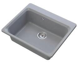 Graniteland Vastone Fregadero de Granito 619x522 mm Gris Empotrado con Agujero para Grifo y Enchufe de Acero Inoxidable 1208971448