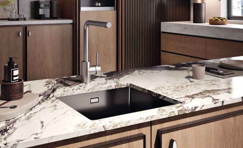 Ausmann Ceramic Ember Fregadero Cuadrado de Cerámica Mate Negro de Montaje Superior e Inferior 40 x 40 cm con Tapón de Cobre 1208971487