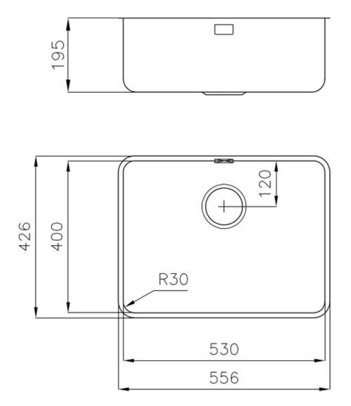 Foster Bajo Fregadero de Acero Inoxidable 53 x 40 cm Empotrado 1208971523