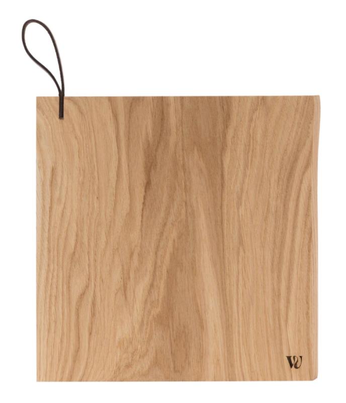Woodsea Chop-Chop Oak S - Tabla de cortar de roble 25x24cm con mango de cuero 1208971539