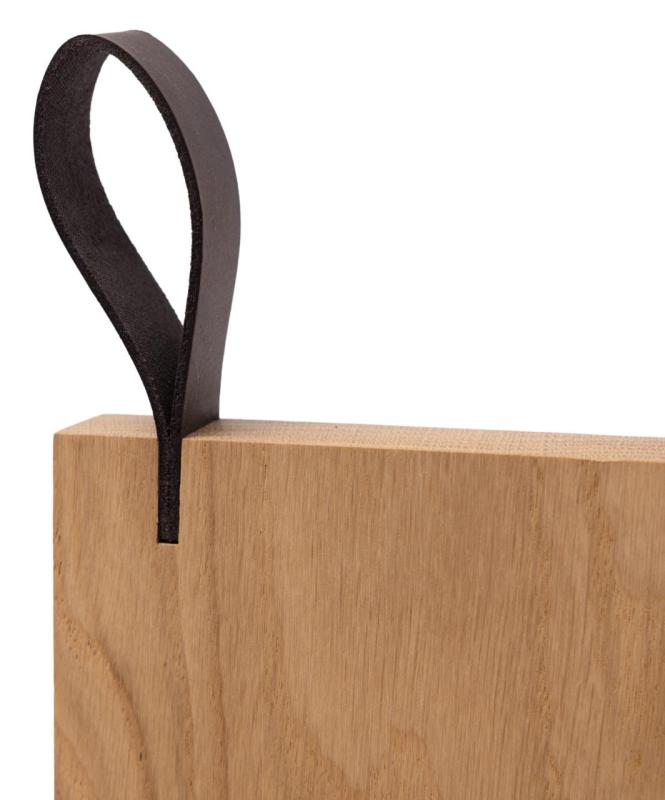 Woodsea Chop-Chop Oak L - Tabla de cortar de roble 40x24cm con asa de cuero 1208971541