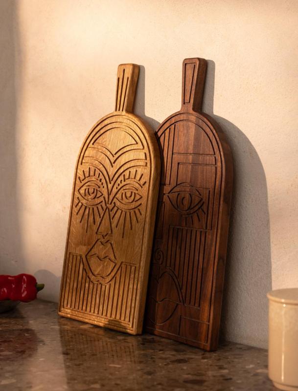 Máscara Woodsea Nogal - Máscara de madera de nogal para cortar y servir 38x19 cm 1208971561