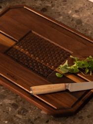 Woodsea Castle Steak - Tabla de cortar y servir de steak de madera de nogal 45x30 cm 1208971569