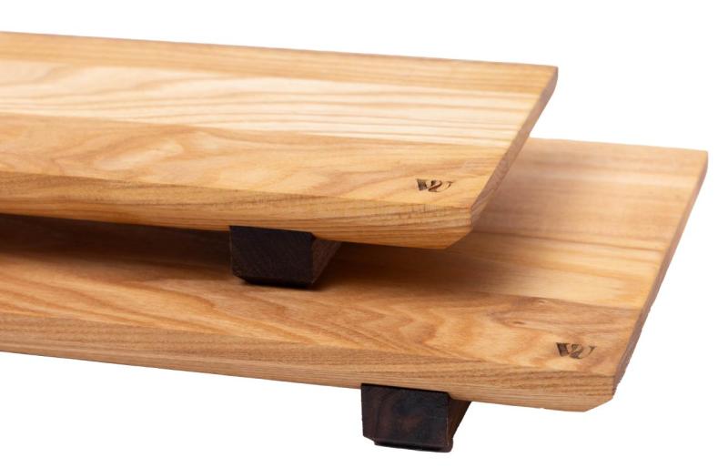 Woodsea Sushi S- Tabla de sushi de madera de fresno con patas de madera de nogal 30x12 cm 1208971584