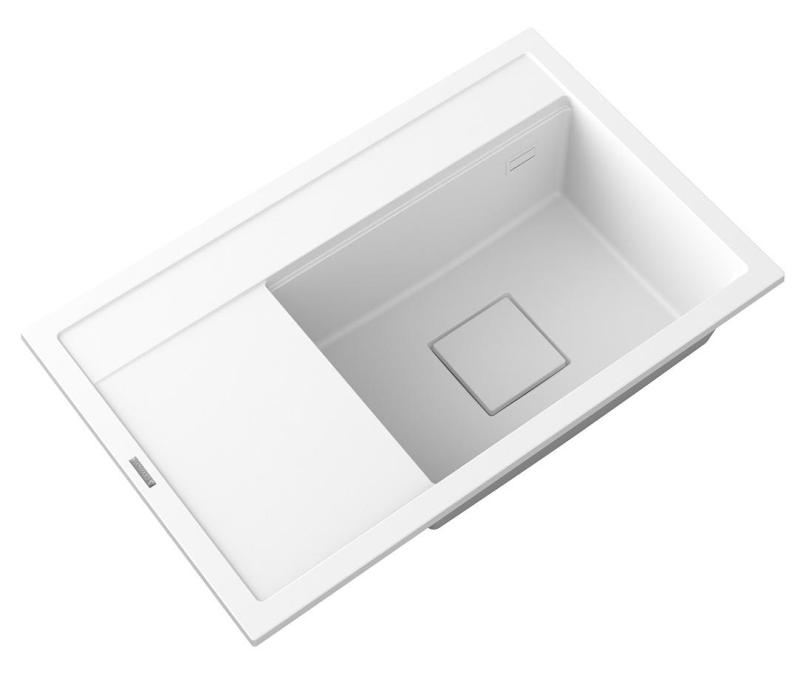 Graniteland Seta Fregadero de Granito Blanco de Superficie 80x50 cm 1208971618