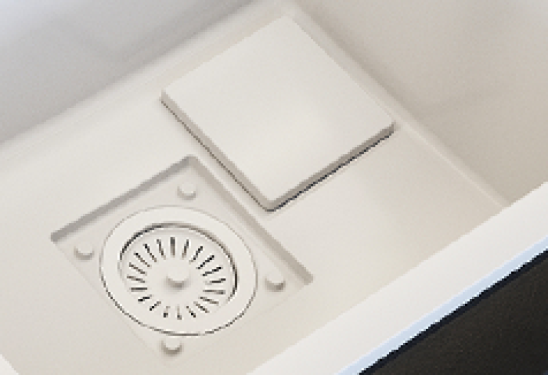 Graniteland Seta Fregadero de Granito Blanco de Superficie 80x50 cm 1208971618