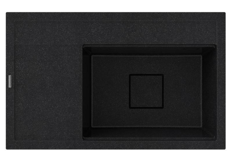 Graniteland Seta Granito negro arduin Piedra dura Fregadero sobre encimera 80x50 cm 1208971619