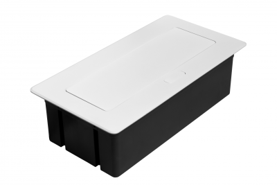 Furniture socket MULTISOFT, 2xSHUKO, USB A+C, RJ45, cable 1.5 m, white