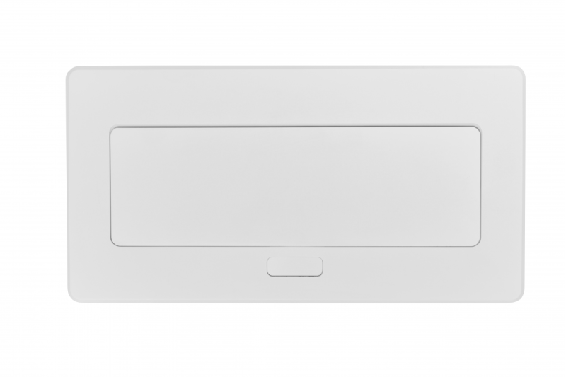 MULTISOFT Toma de corriente para muebles 2x Enchufe con toma de tierra, USB A+C, RJ45, Cable de alimentación con enchufe, Blanco